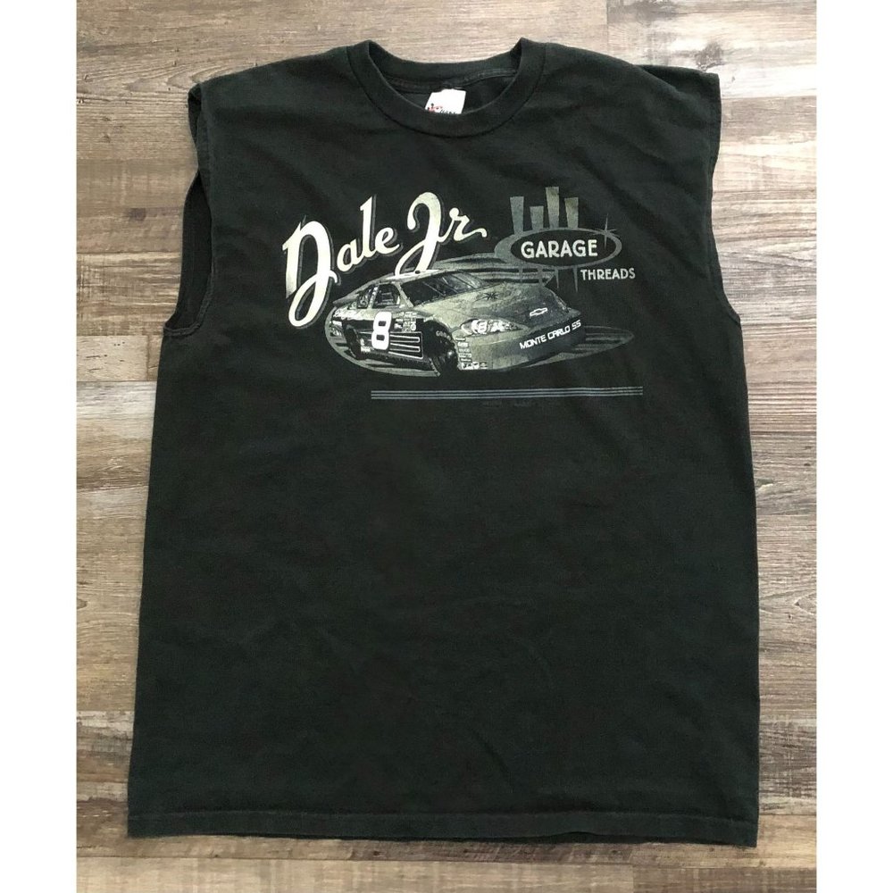 Vtg Chase Authentics Dale Earnhardt Jr Black Tank Top Shirt Mens 2XL